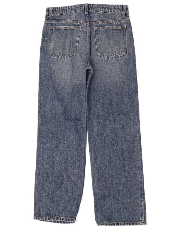 Zara Jeans feminino cintura alta com perna larga EU 36 XS W26 L30 azul algodão