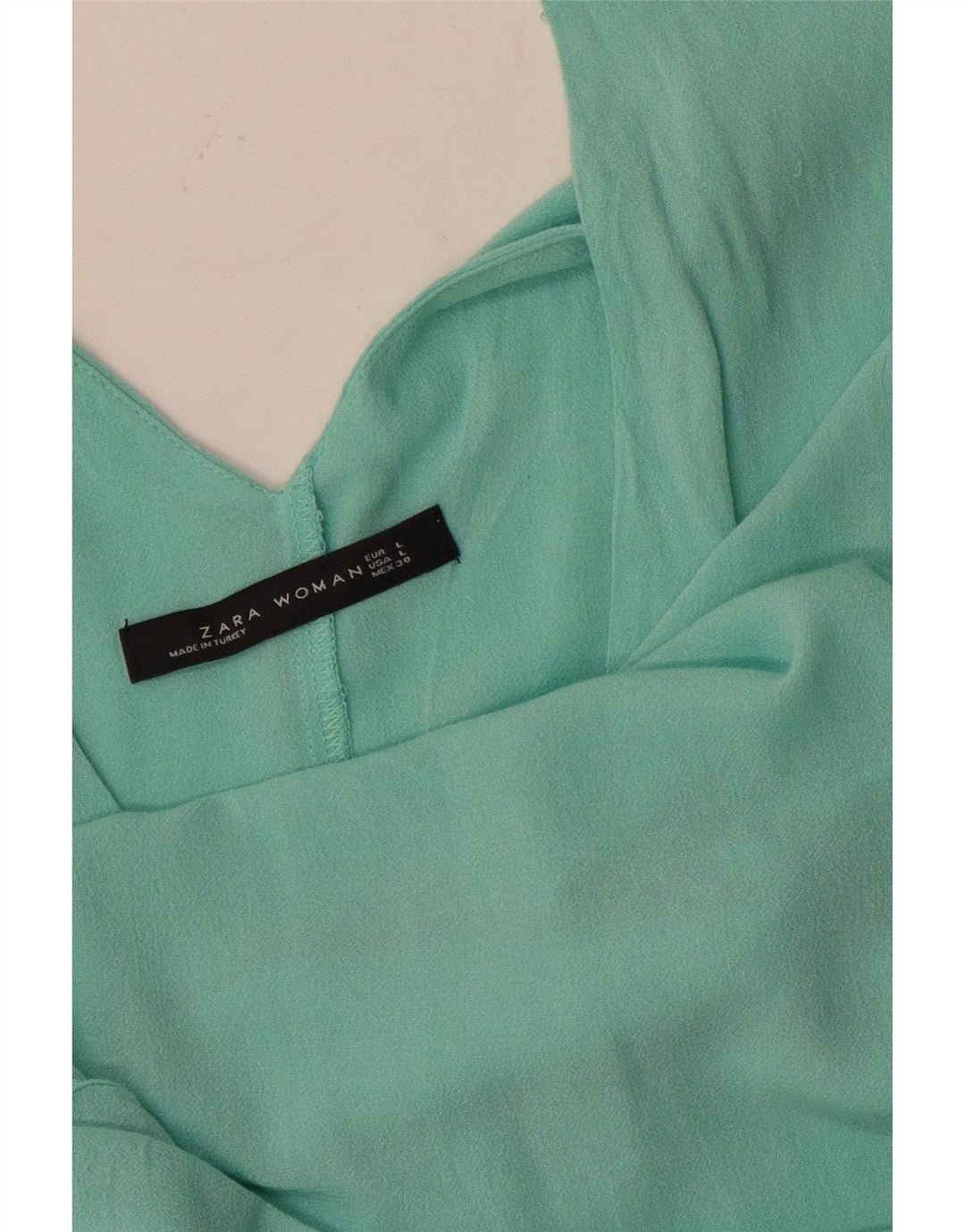 Blusa feminina Zara UK 14 grande turquesa