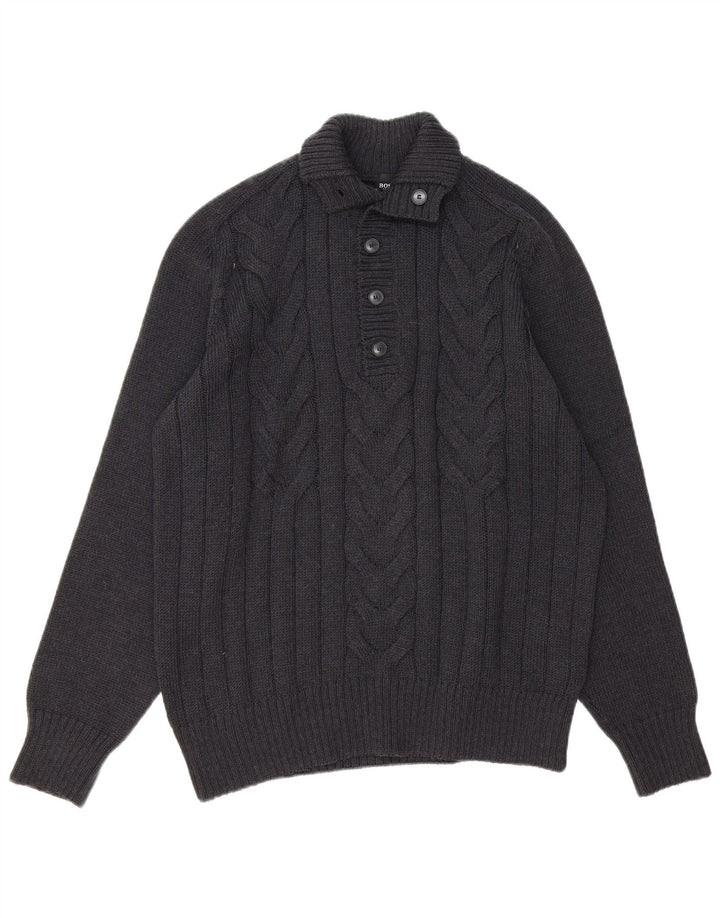 Suéter masculino Hugo Boss Slim Fit com gola redonda XL cinza
