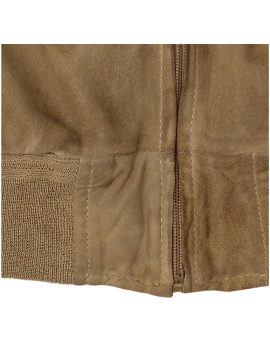 Jaqueta bomber masculina vintage de camurça UK 38 bege médio