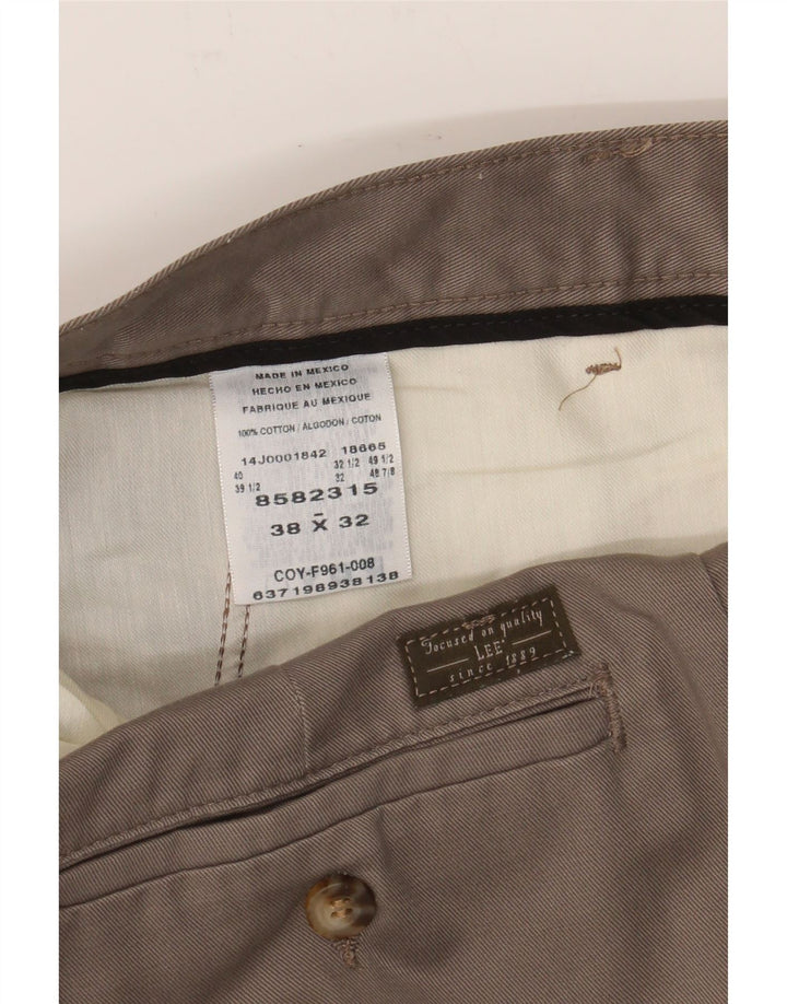 LEE Mens Straight Chino Trousers W38 L32 Brown Vintage Lee and Second-Hand Lee from Messina Hembry 