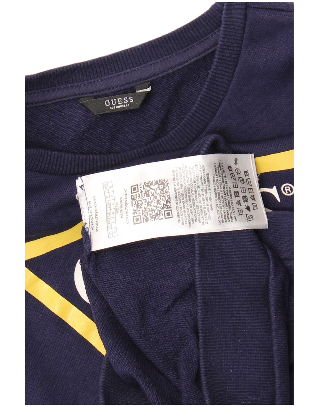 Suéter gráfico feminino GUESS 7-8 anos azul marinho algodão