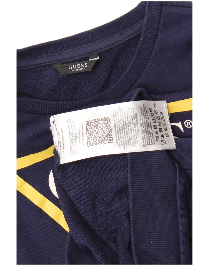Suéter gráfico feminino GUESS 7-8 anos azul marinho algodão