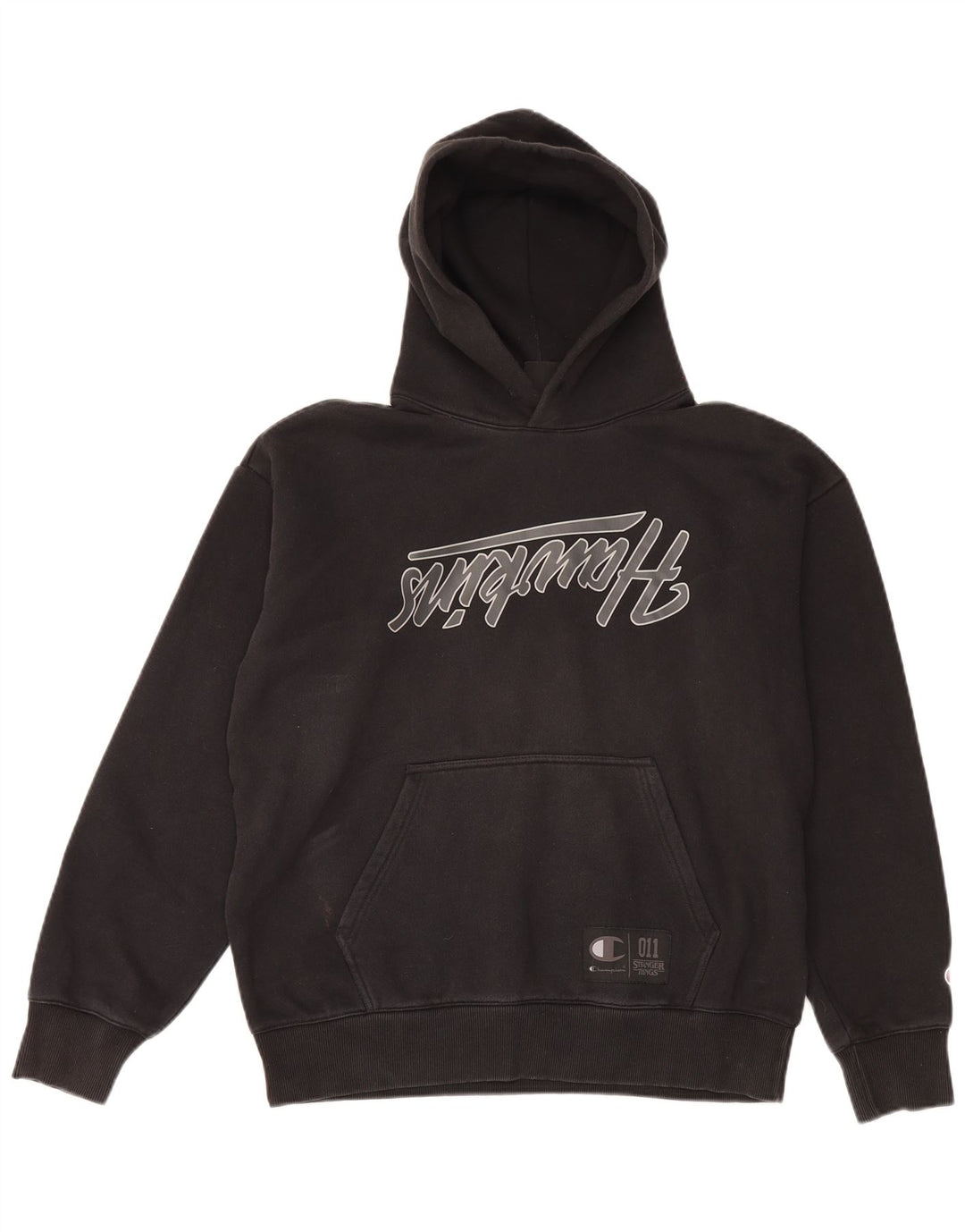 Jumper com capuz gráfico masculino Champion grande preto