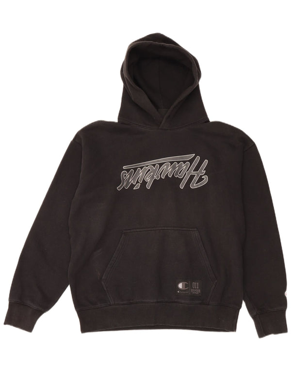 Jumper com capuz gráfico masculino Champion grande preto
