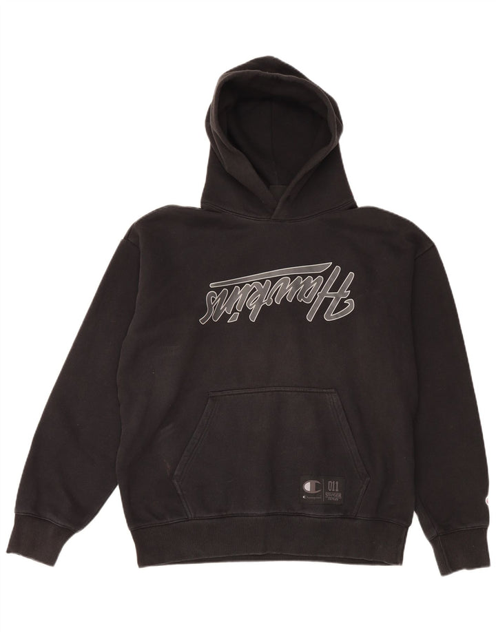 Jumper com capuz gráfico masculino Champion grande preto
