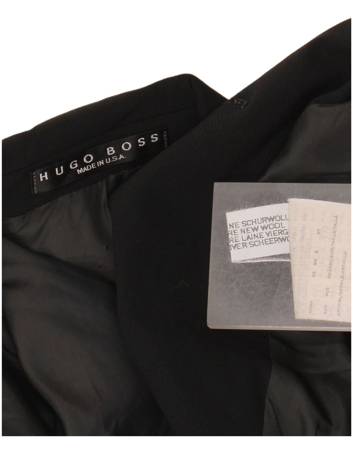 Jaqueta blazer masculina de 3 botões HUGO BOSS Reino Unido 40 grande preta de lã nova
