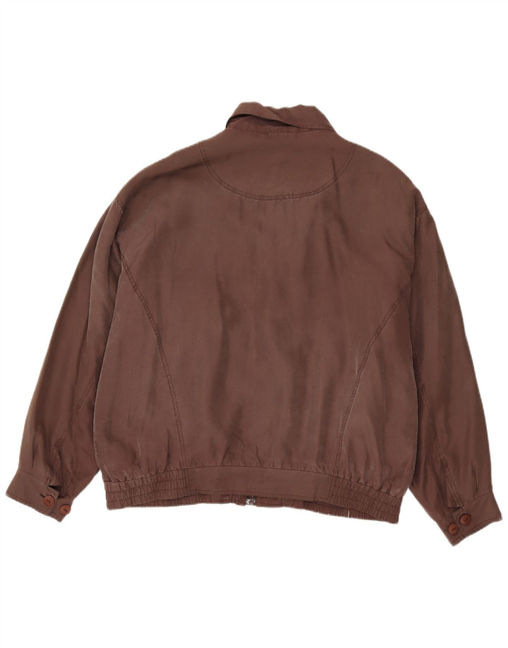 Jaqueta bomber masculina Brugi UK 38 seda marrom médio