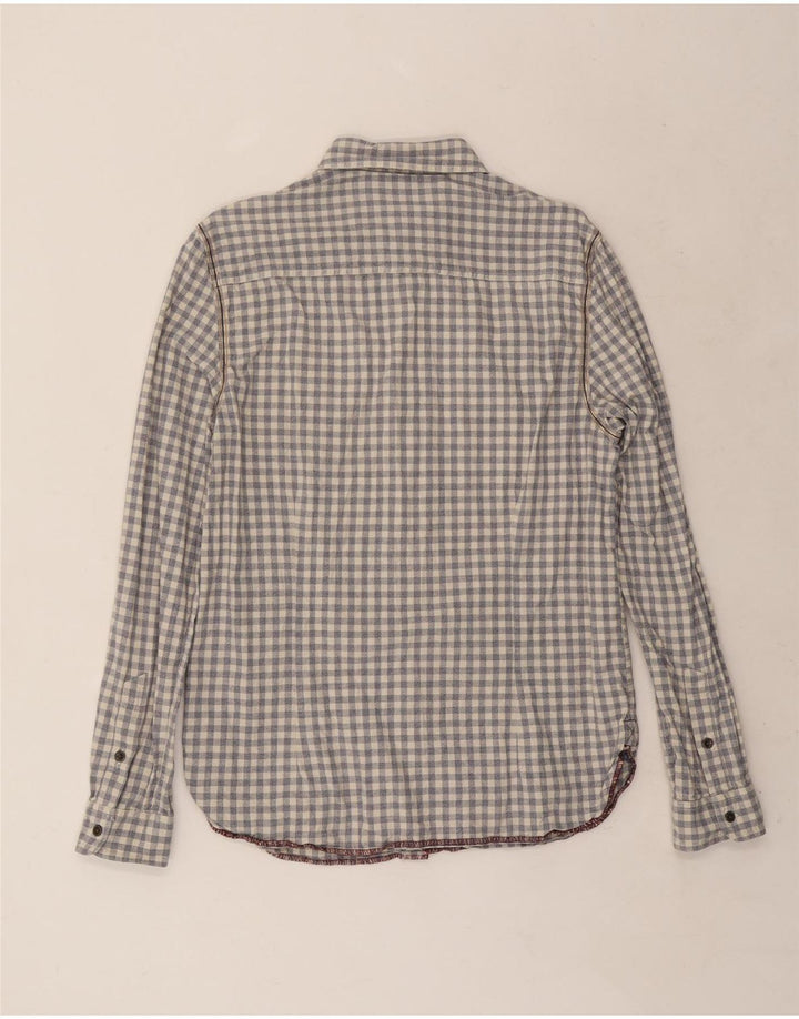Camisa masculina White Stuff cinza médio algodão guingão