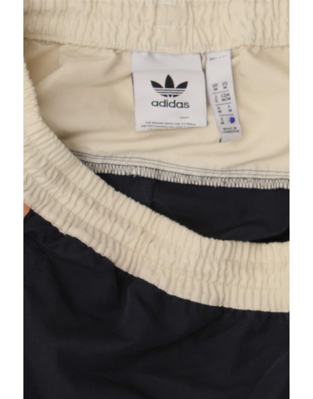 Shorts de natação masculino Adidas médio azul marinho colorblock poliéster