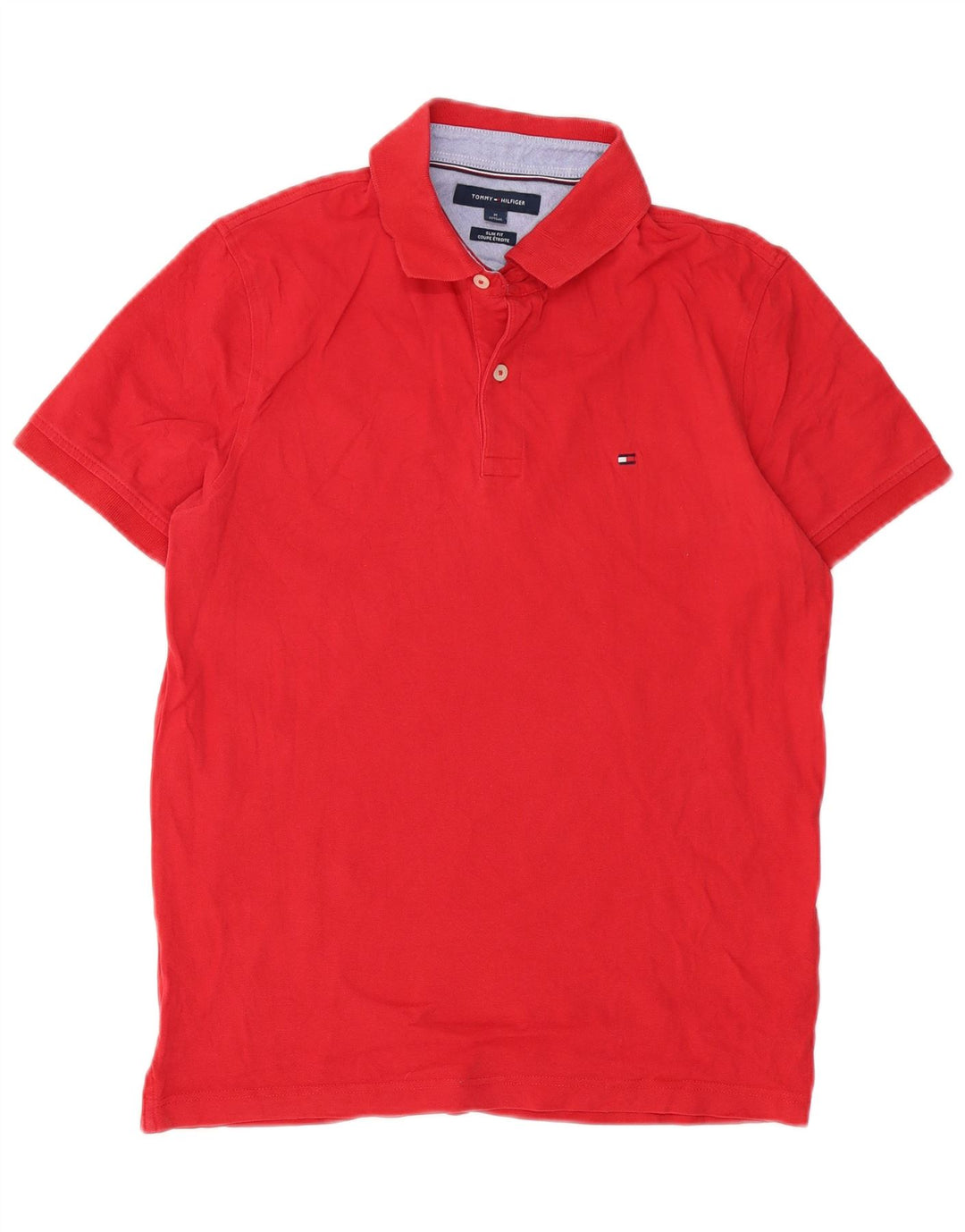 Camisa polo masculina Tommy Hilfiger Slim Fit médio algodão vermelho