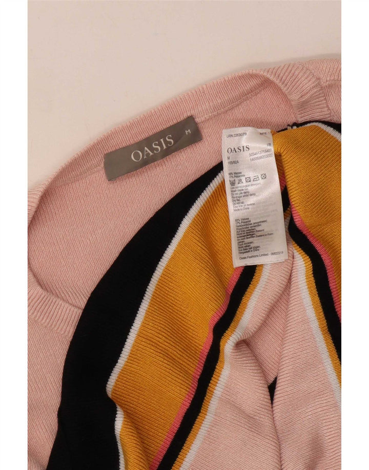 Suéter feminino Oasis com gola canoa e listrado médio multicolorido Reino Unido 12
