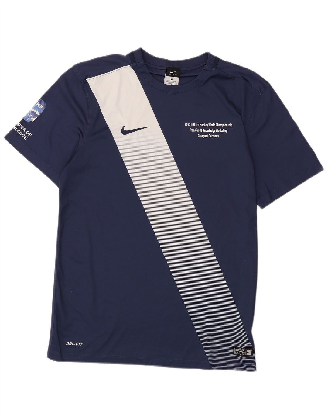 Camiseta Nike Masculina Dri Fit Graphic Top Médio Azul Marinho Colourblock