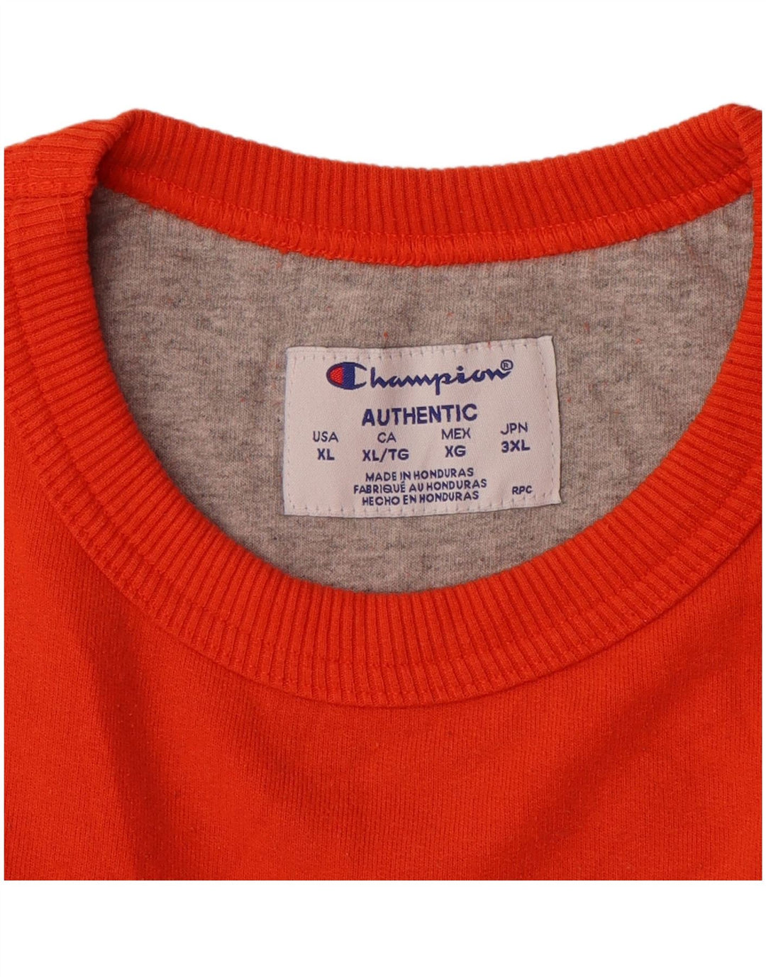 CHAMPION Moletom Masculino Jumper XL Laranja Algodão