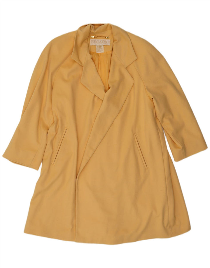 Escada Womens Margaretha Ley Oversized Overcoat EU 36 Small Yellow Cashmere