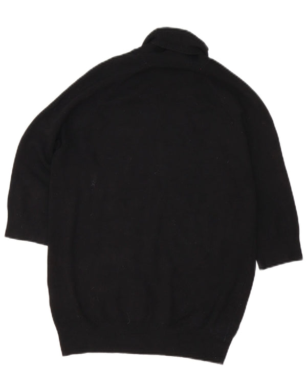Suéter feminino Zara com manga 3/4 e gola redonda Reino Unido 12 médio preto viscose