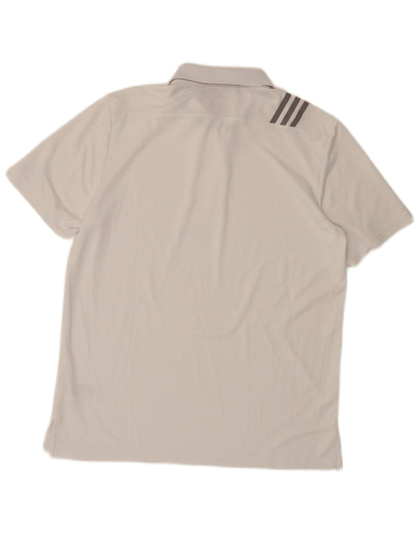 Camisa polo masculina Adidas grande poliéster branco