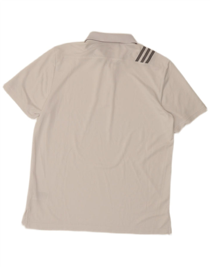 Camisa polo masculina Adidas grande poliéster branco
