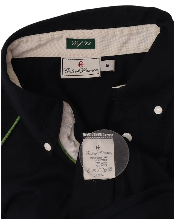 Camisa polo masculina Conte of Florence pequena azul marinho poliéster