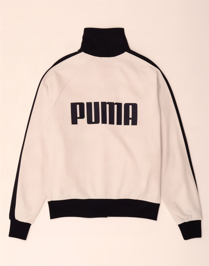 Puma Mens Graphic Tracksuit Top Jacket Médio Branco Colourblock Poliéster