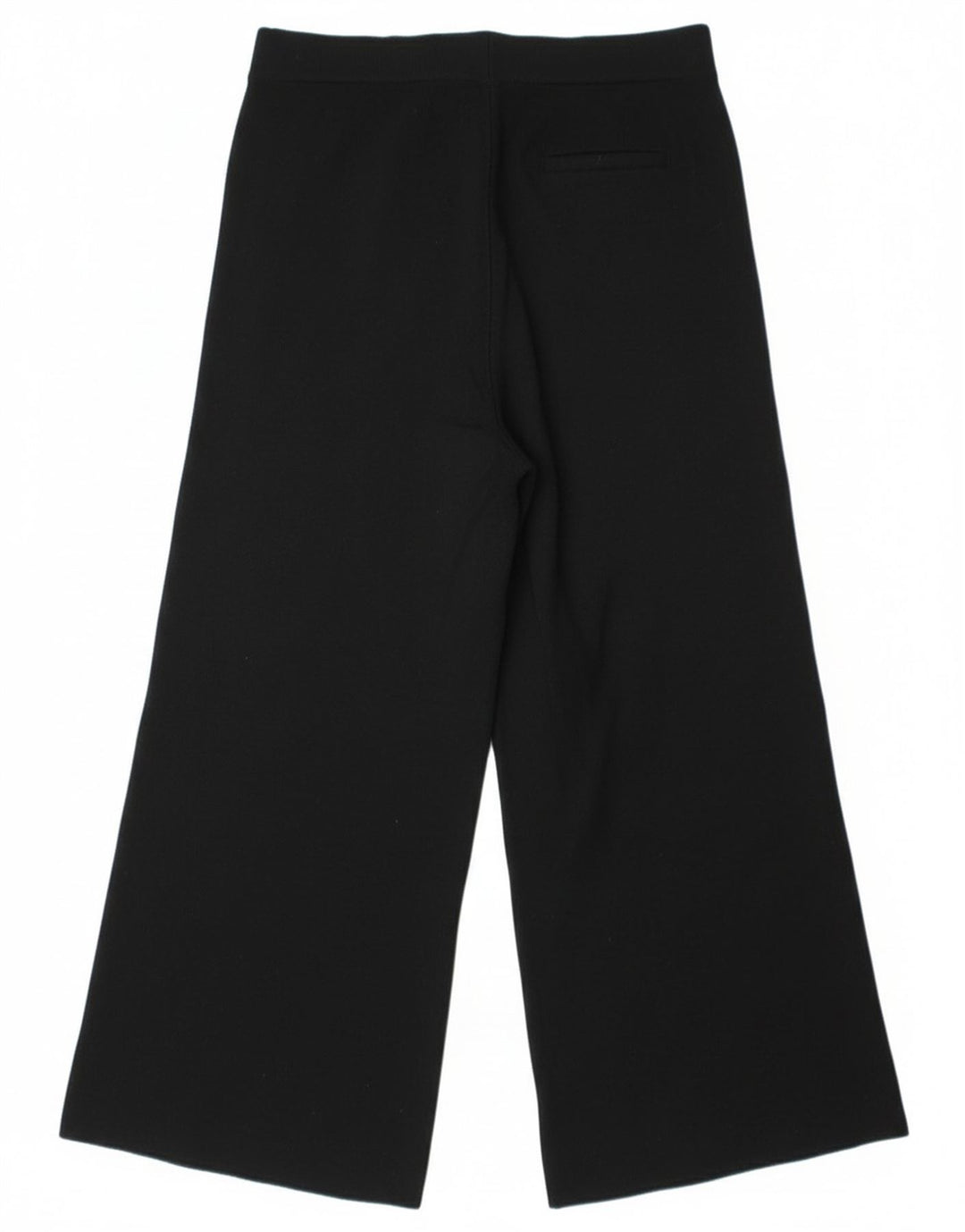 Calça feminina Massimo Dutti com perna larga cortada pequena W28 L25 preta