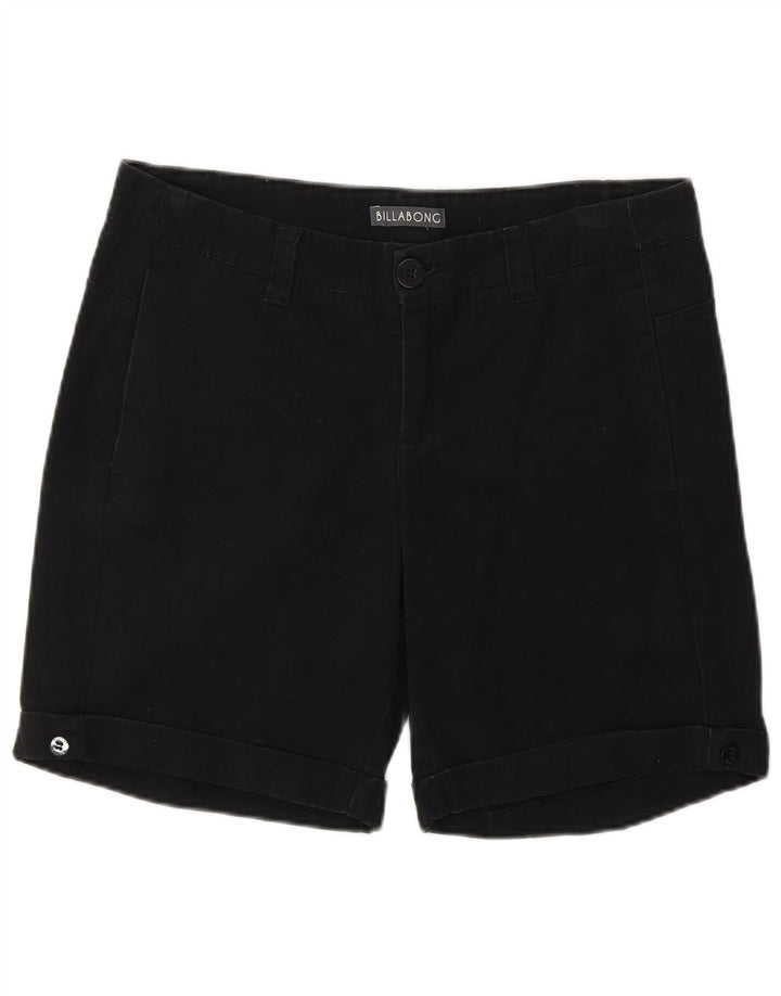Billabong Womens Chino Shorts UK 10 Pequeno W30 Algodão Preto