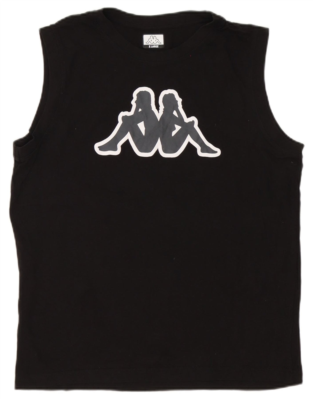 Colete gráfico masculino Kappa Top XL de algodão preto