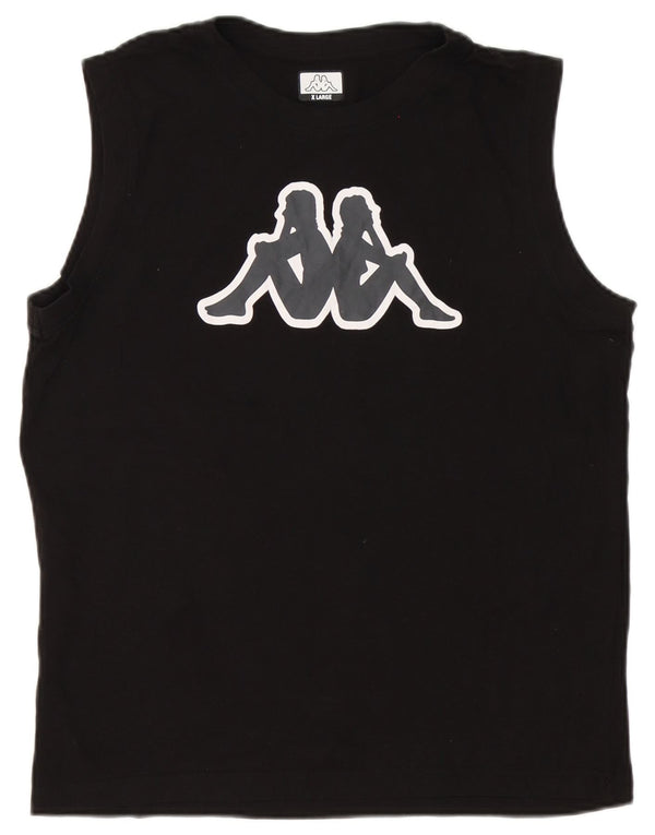 Colete gráfico masculino Kappa Top XL de algodão preto