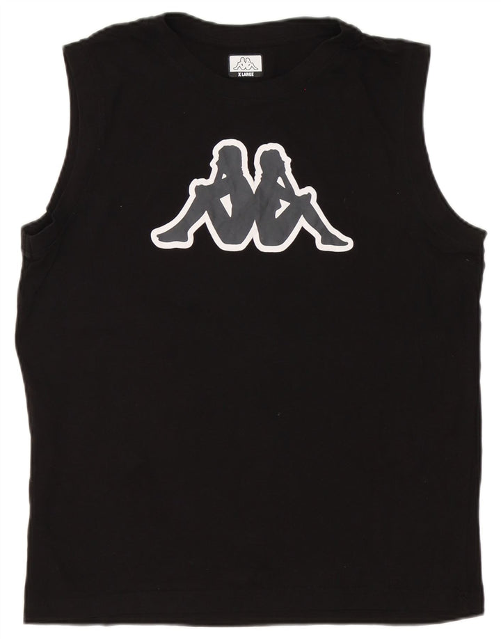 Colete gráfico masculino Kappa Top XL de algodão preto