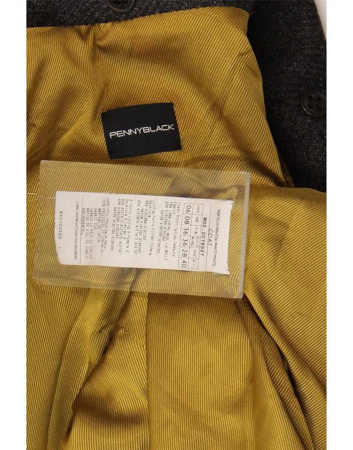 Sobretudo feminino Penny Black UK 8 pequeno lã cinza