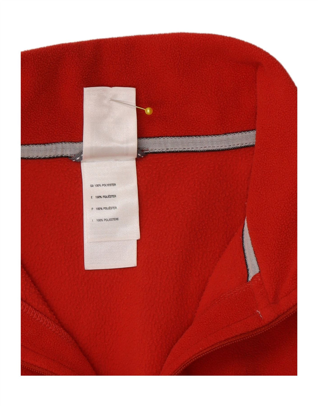 Suéter de lã feminino The North Face com zíper e gola UK 16 grande poliéster vermelho