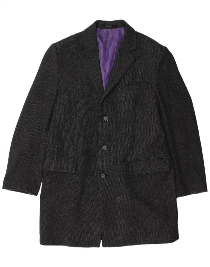 Sobretudo masculino Marks & Spencer Regular Fit UK 40 grande lã preta