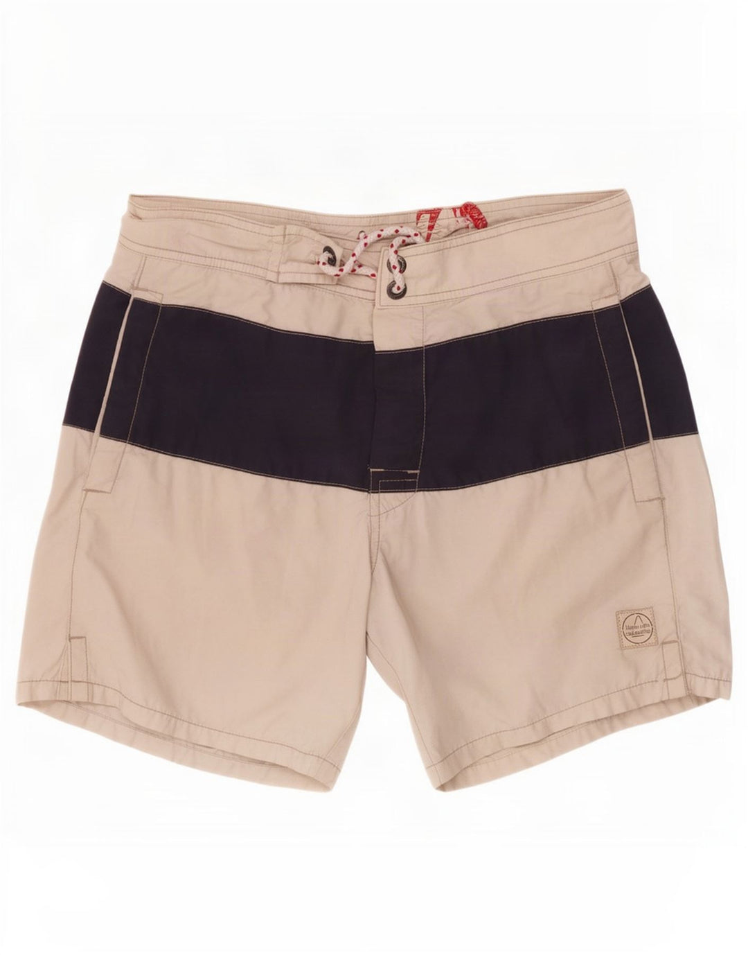 Shorts de natação masculino Murphy & Nye, algodão colorblock branco médio