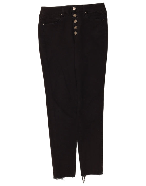 Calça jeans skinny feminina MINT VELVET Reino Unido 12 médio W26 L26 algodão preto