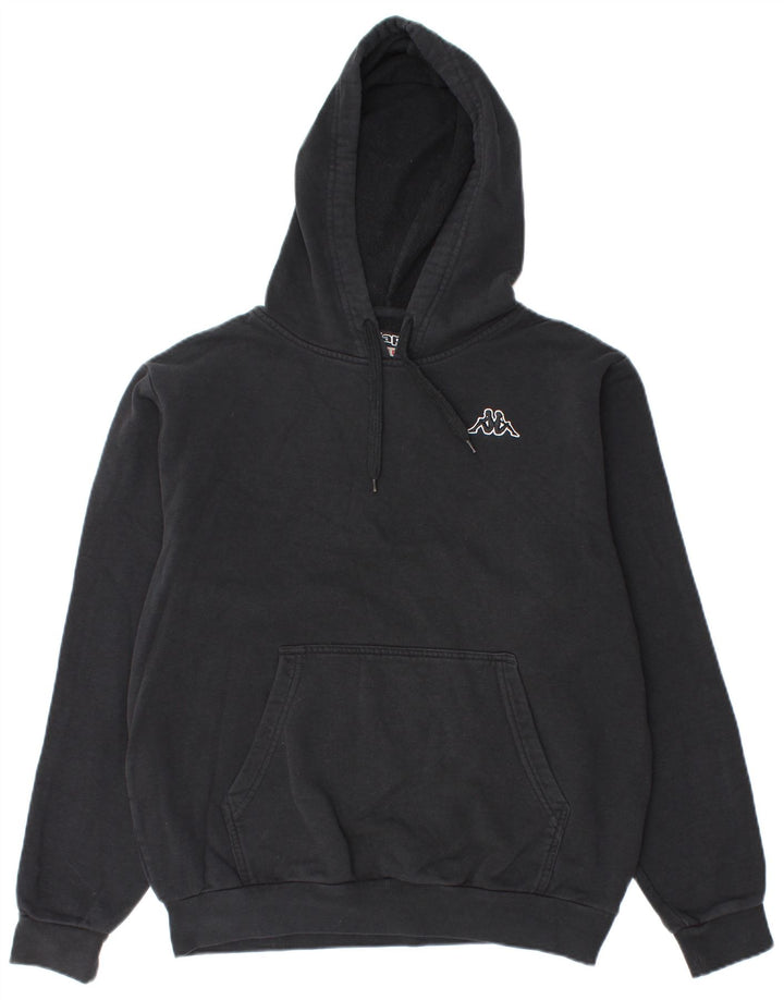 KAPPA moletom com capuz masculino médio algodão preto