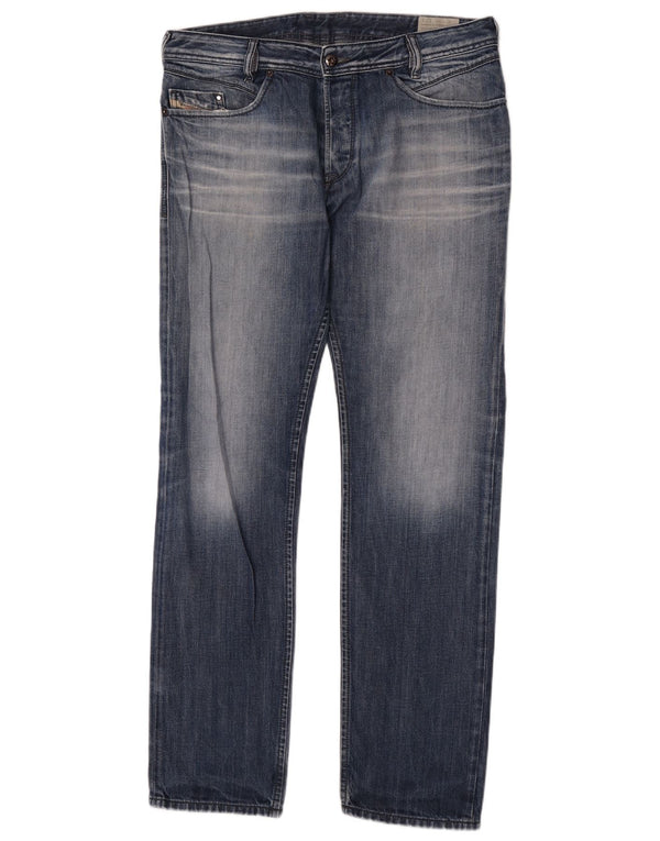 Diesel Masculino Iakop Regular Slim Tapered Jeans W34 L34 Azul Algodão
