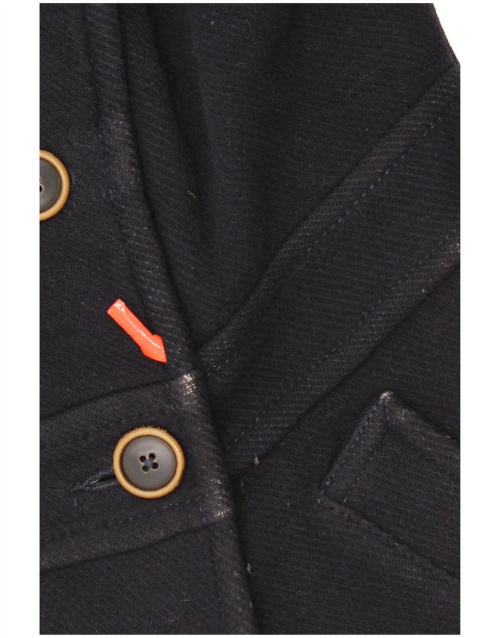 Playlife Womens Pea Coat IT 46 Grande Acrílico Azul Marinho
