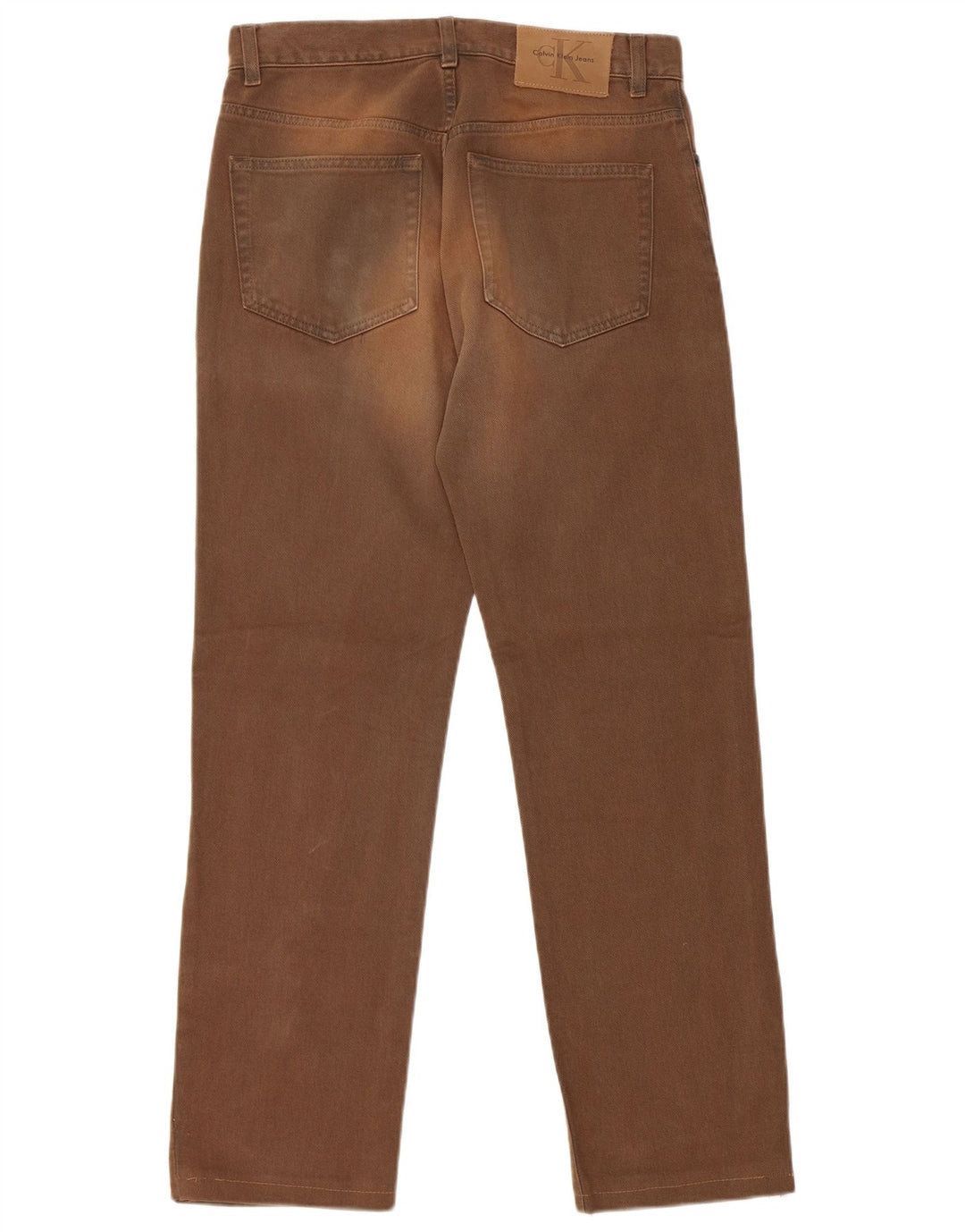 CALVIN KLEIN Calça jeans reta masculina W31 L29 algodão marrom