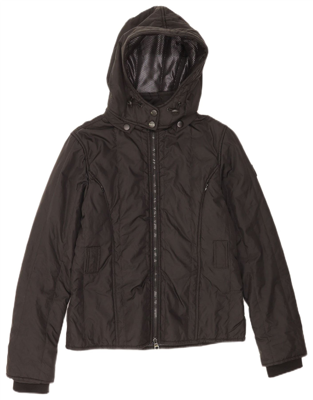 Jaqueta feminina acolchoada com capuz Refrigiwear UK 14 grande poliamida preta