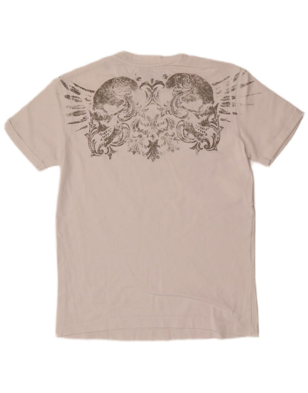 Replay Camiseta masculina gráfica top pequeno branco