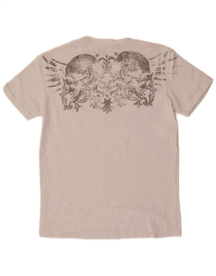 Replay Camiseta masculina gráfica top pequeno branco