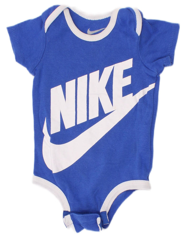 Macacão gráfico Nike para meninos de 0 a 3 meses, azul, algodão colorblock