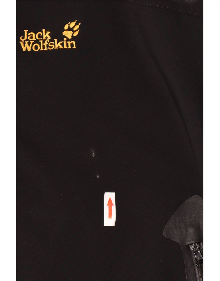 Jaqueta corta-vento masculina Jack Wolfskin com capuz Reino Unido 40/42 grande poliéster preto