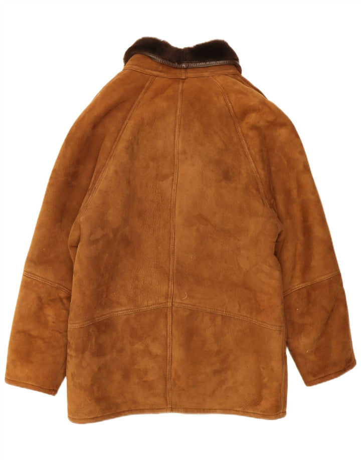 Jaqueta masculina vintage Shearling IT 48 marrom médio