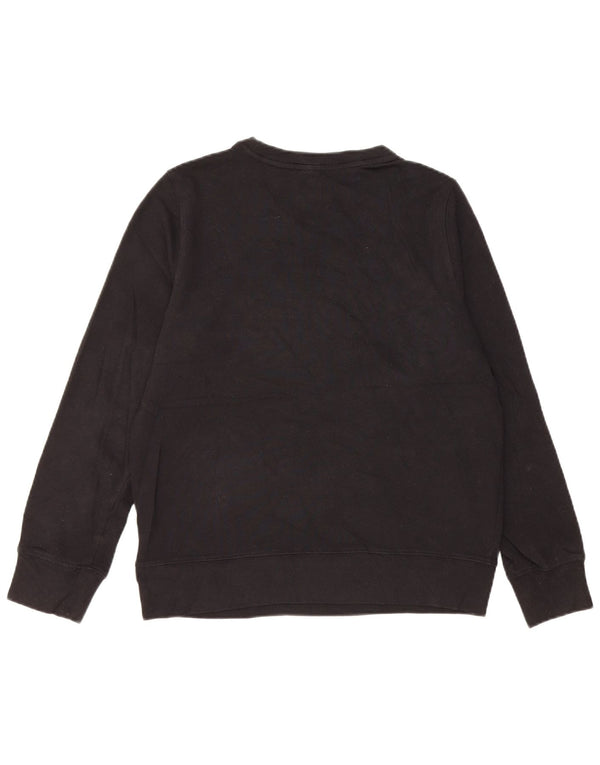 CALVIN KLEIN moletom gráfico feminino jumper UK 14 médio algodão preto