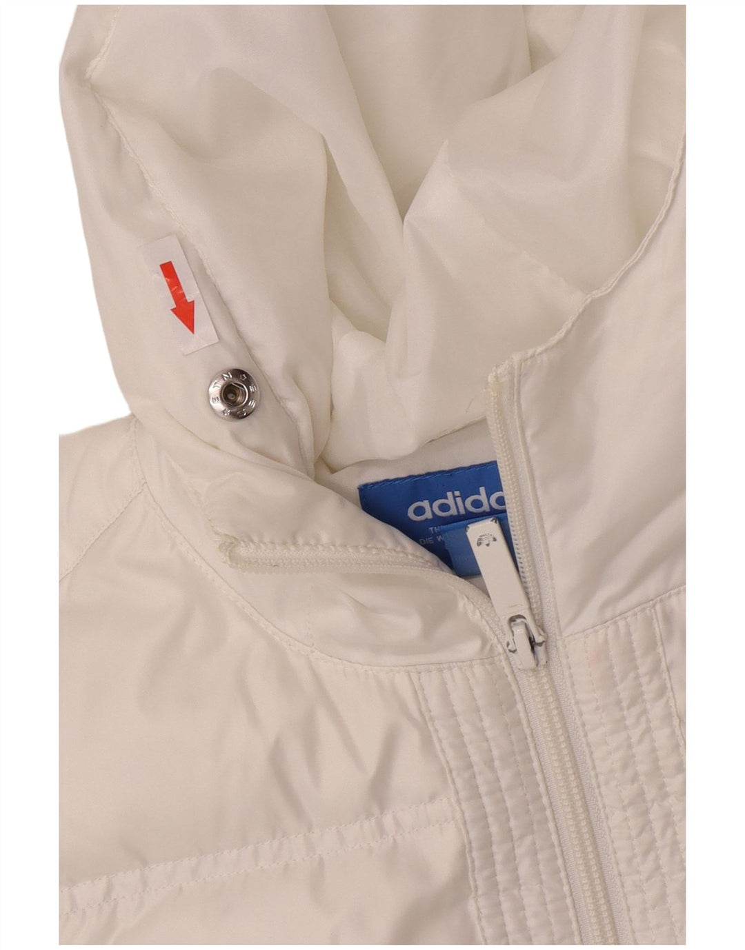 Casaco acolchoado oversized com capuz feminino Adidas UK 6 XS branco poliéster