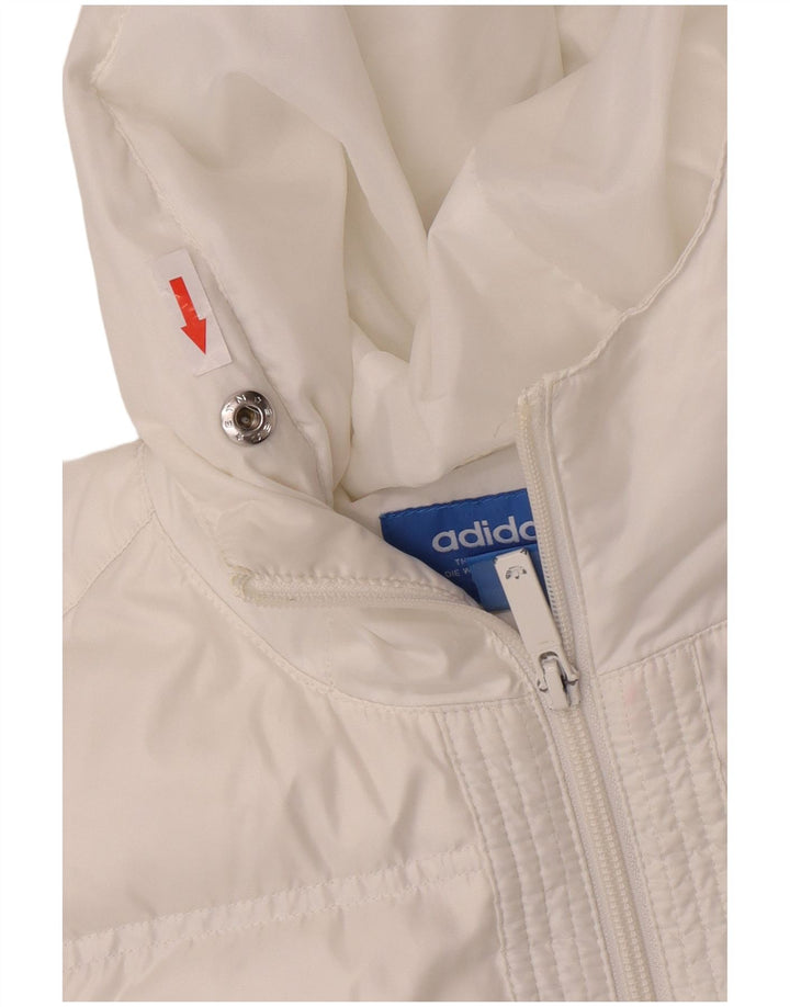 Casaco acolchoado oversized com capuz feminino Adidas UK 6 XS branco poliéster