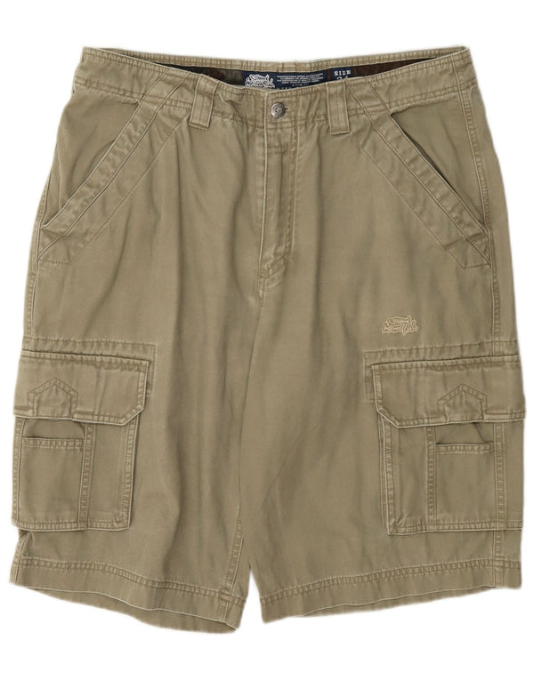 Shorts cargo masculino Weird Fish W34 grande algodão cáqui
