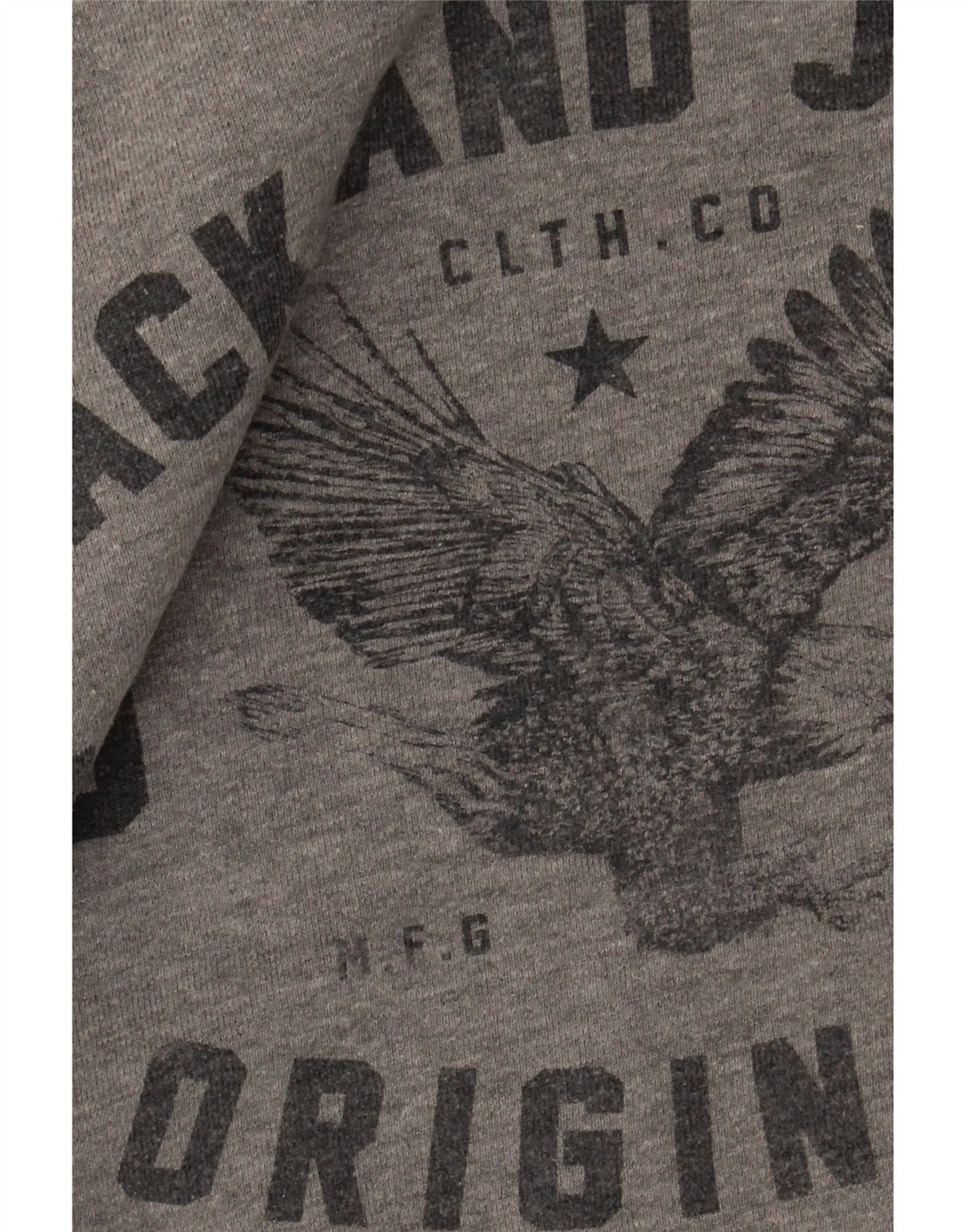 Jack & Jones moletom gráfico masculino jumper pequeno algodão cinza