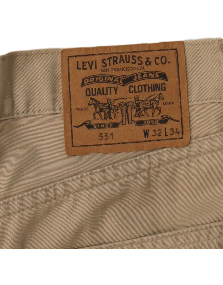 LEVI'S Mens 551 Straight Jeans W32 L30 Beige Cotton